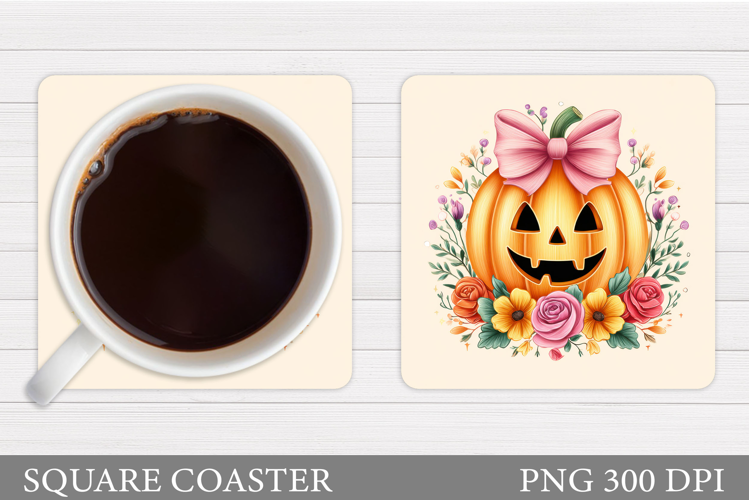 Halloween Pumpkin Coaster. Halloween Coaster Sublimation