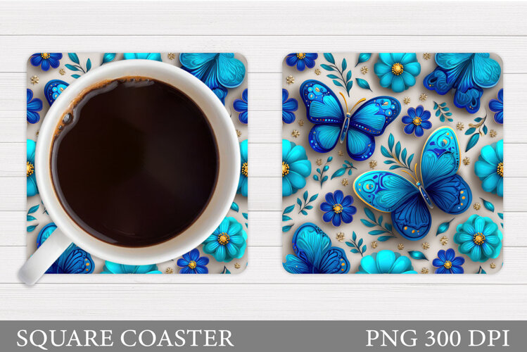 Butterfly Coaster Design. Butterfly Sublimation example image 1