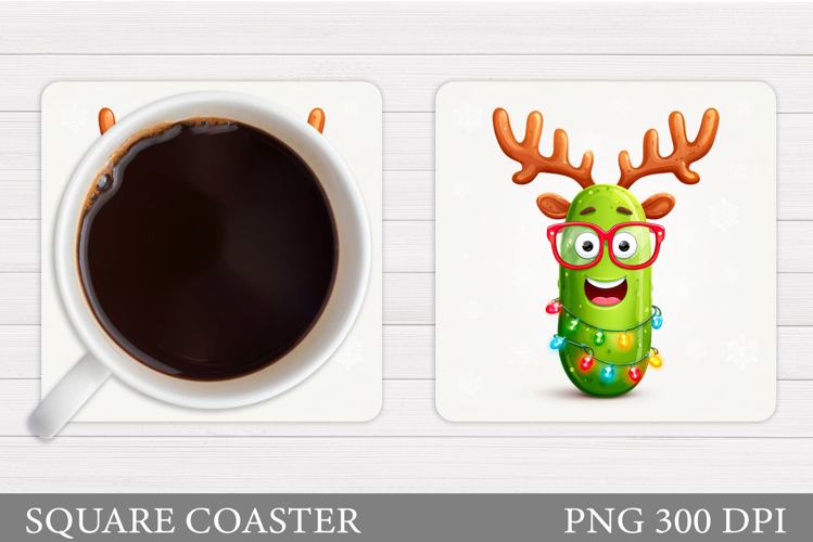 Christmas Pickle Coaster. Christmas Cucumber Coaster Design