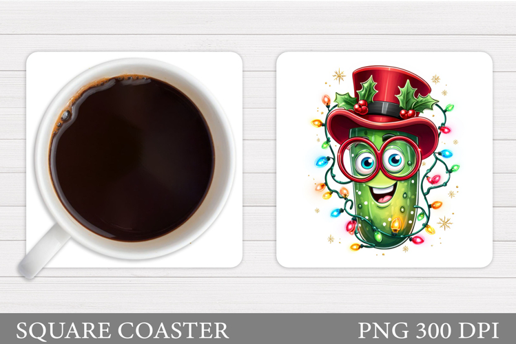 Christmas Pickle Coaster. Christmas Coaster Sublimation