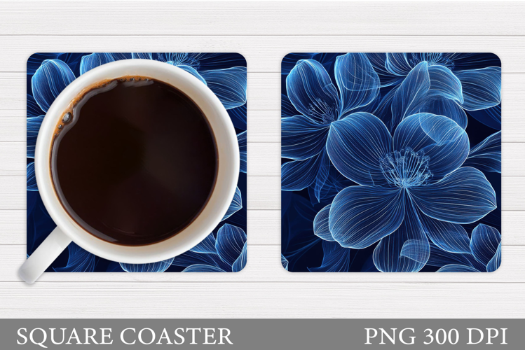 Floral Coaster Design. Flowers Coaster Sublimation