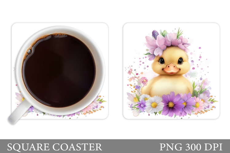 Cute Duck Coaster Sublimation. Duck Sublimation