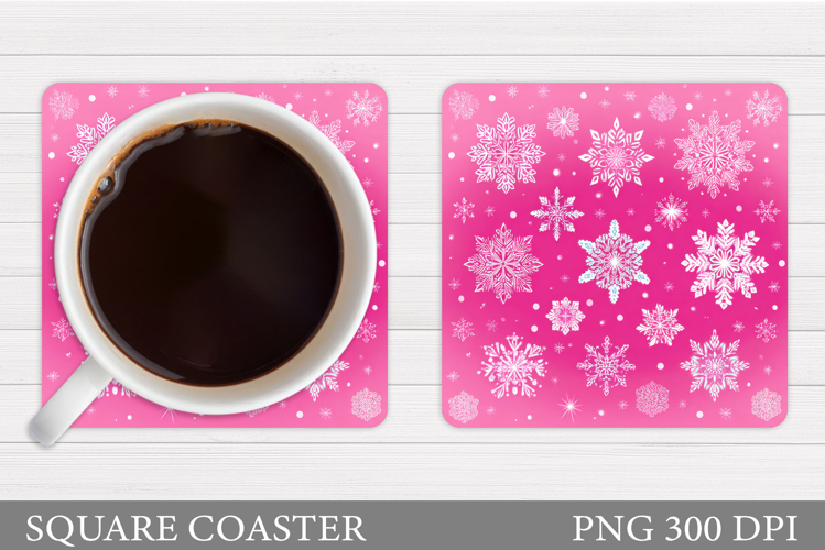 Snowflakes Coaster Design. Christmas Coaster Sublimation