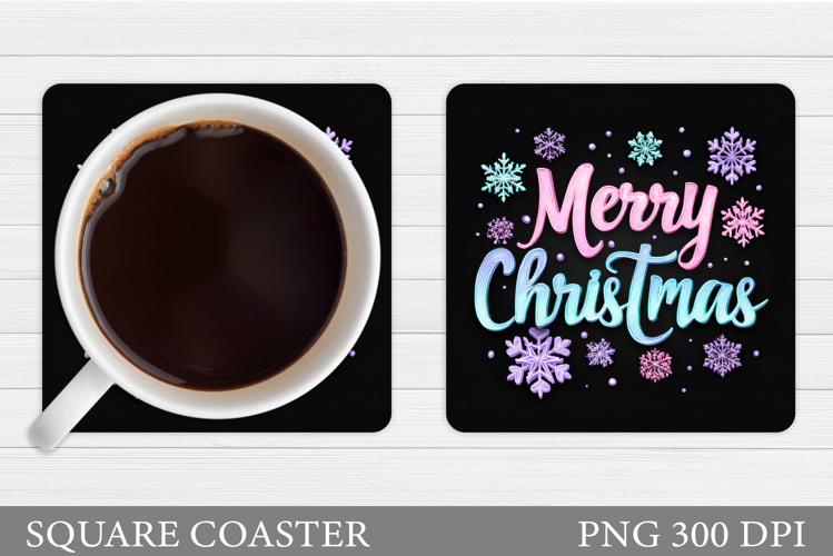 Merry Christmas Coaster. Christmas Coaster Design
