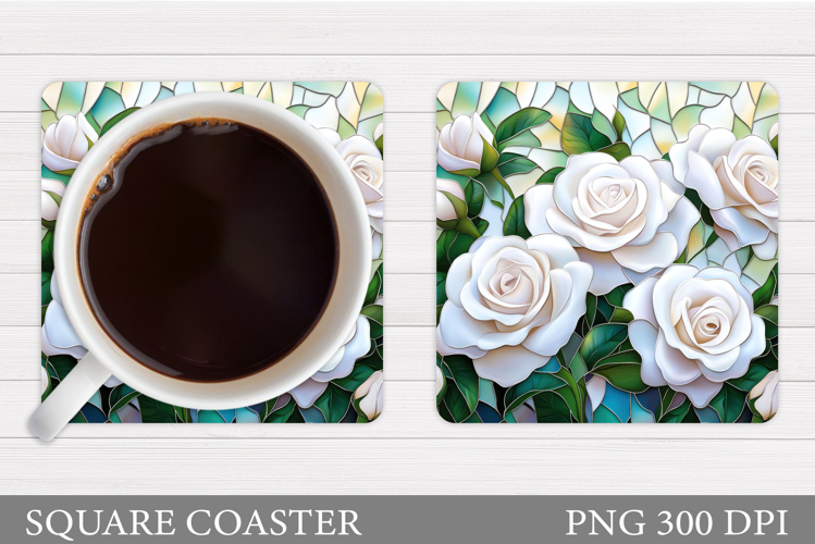 Roses Coaster Sublimation. Flowers Coaster Design