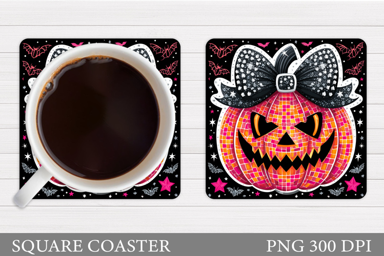 Spooky Pumpkin Coaster. Halloween Coaster Design
