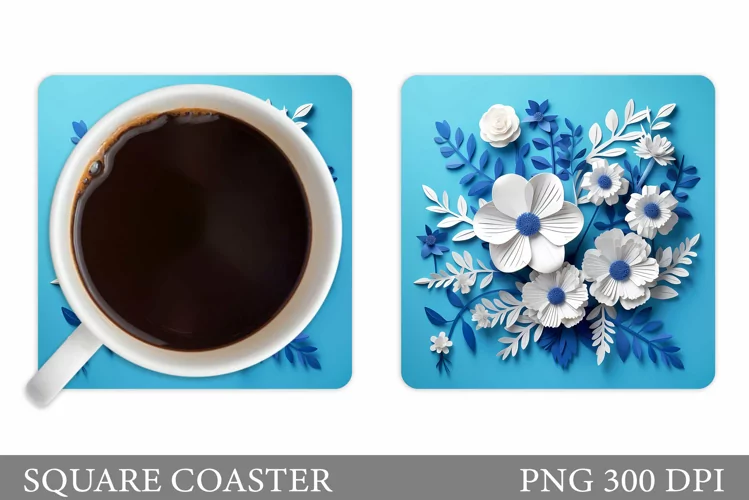 Flowers Coaster Design. 3D Flowers Coaster Sublimation