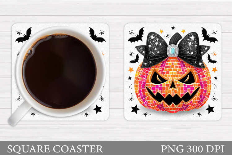 Spooky Pumpkin Coaster. Halloween Coaster Sublimation