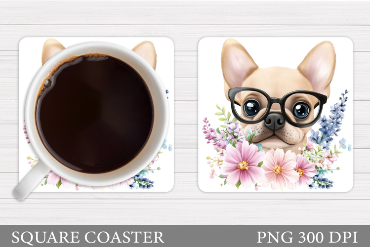 Cute Dog Coaster Sublimation. Cute Dog Sublimation
