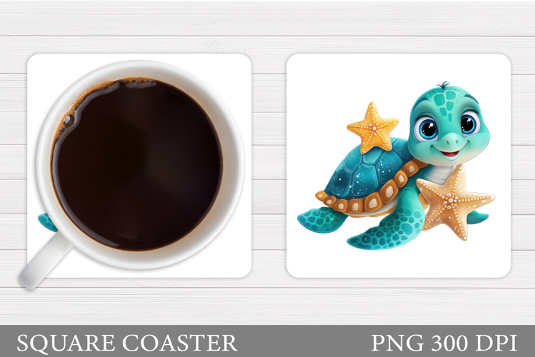 Cute Turtle Coaster Design. Cute Turtle Sublimation