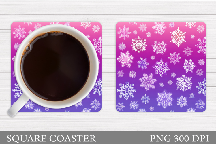 Snowflakes Coaster Sublimation. Snowflakes Sublimation
