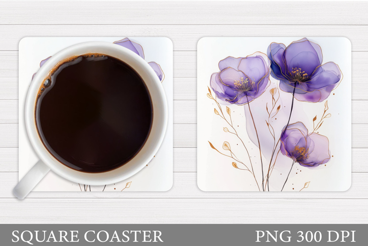 Floral Coaster Design. Flowers Coaster Sublimation