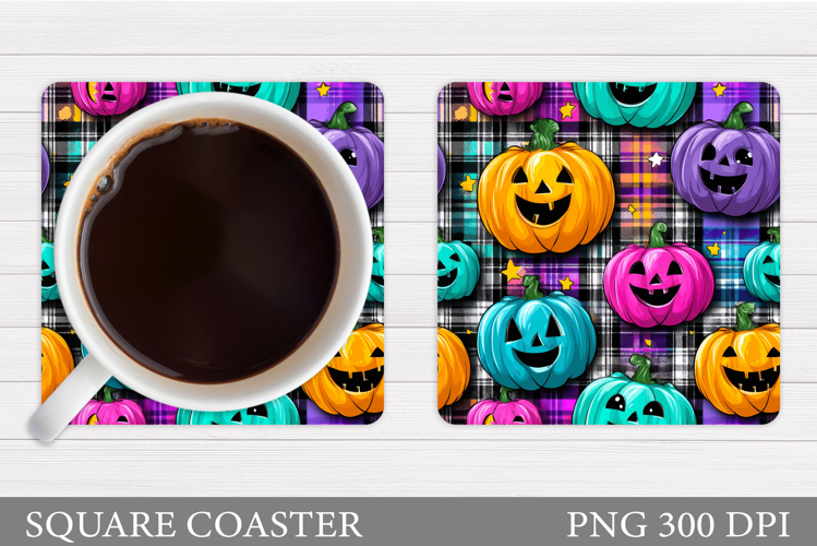 Pumpkin Coaster Design. Halloween Coaster Sublimation