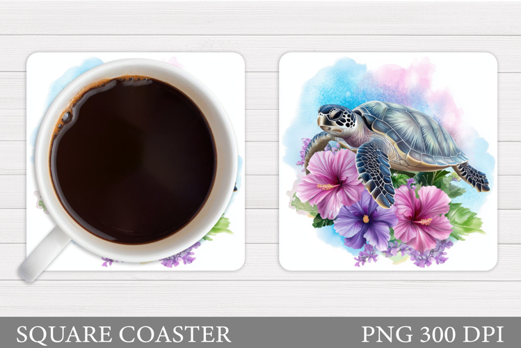 Sea Turtle Coaster Design. Turtle Coaster Sublimation