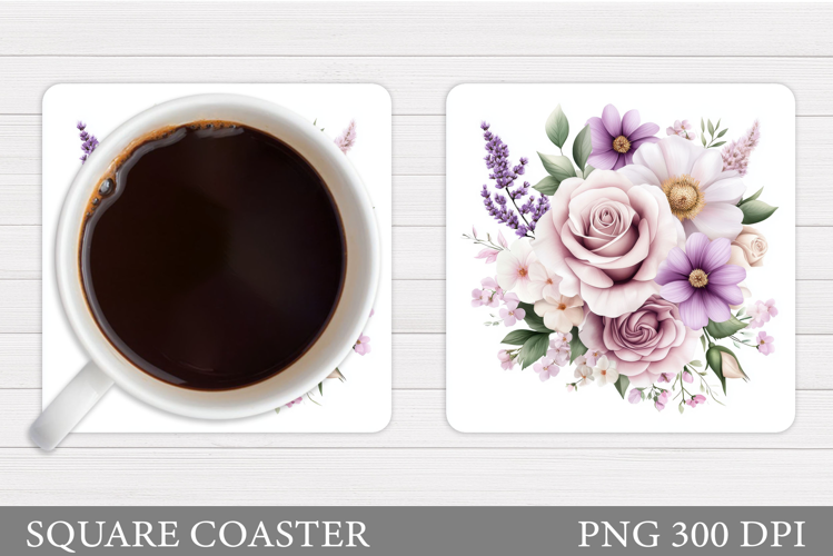Roses Coaster Sublimation. Flowers Coaster Design