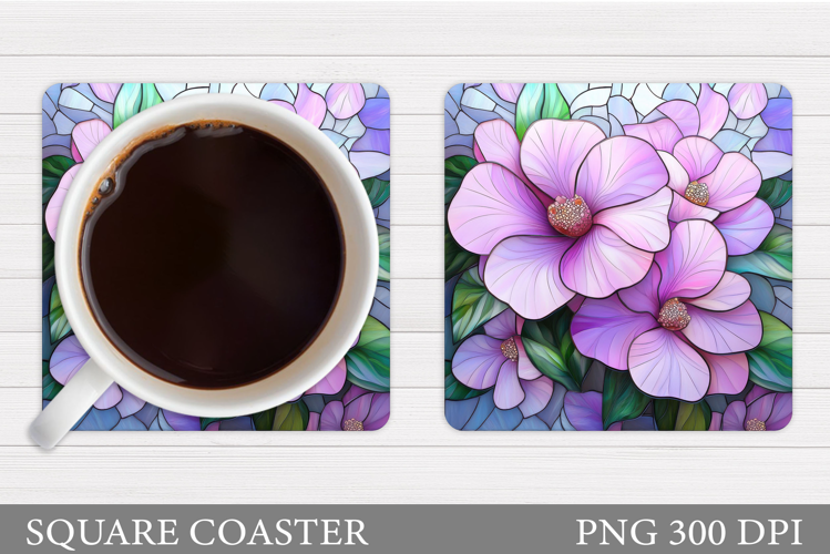 Floral Coaster Design. Flowers Coaster Sublimation