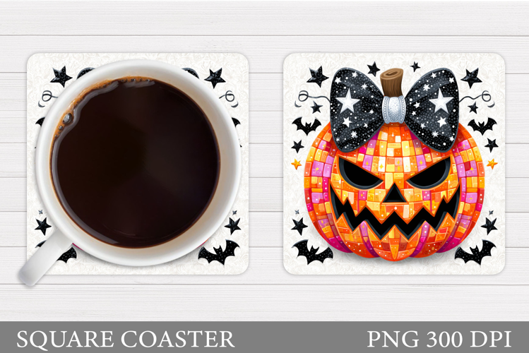 Halloween Pumpkin Coaster. Halloween Coaster Sublimation