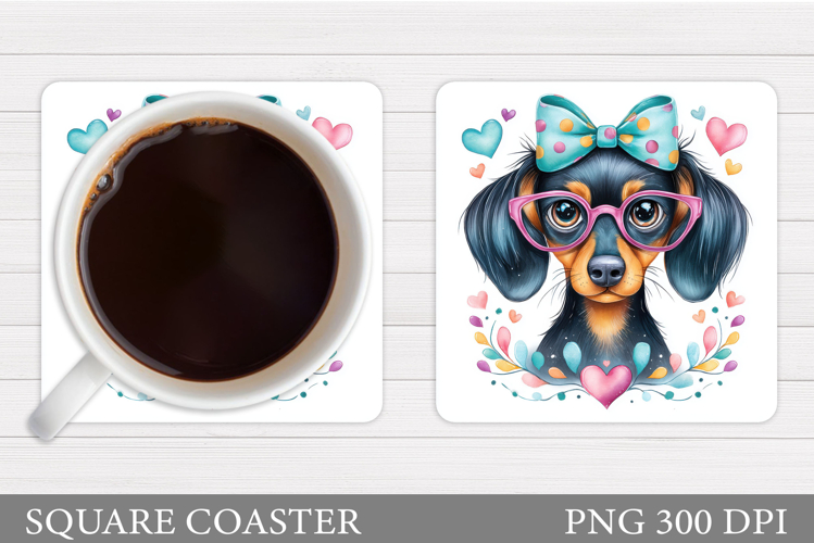 Cute Dog Coaster Sublimation. Cute Dog Sublimation
