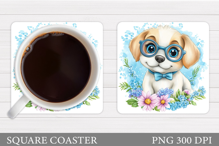 Cute Dog Coaster Sublimation. Cute Dog Sublimation