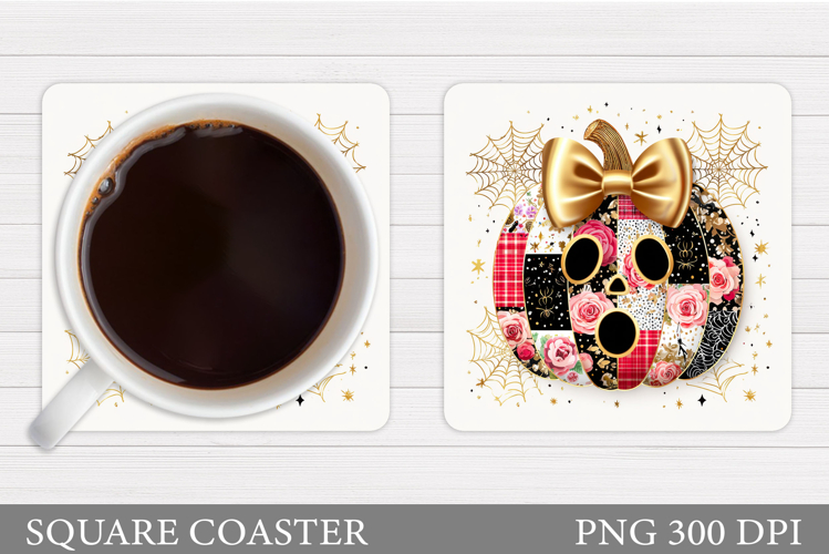 Spooky Pumpkin Coaster. Halloween Coaster Sublimation