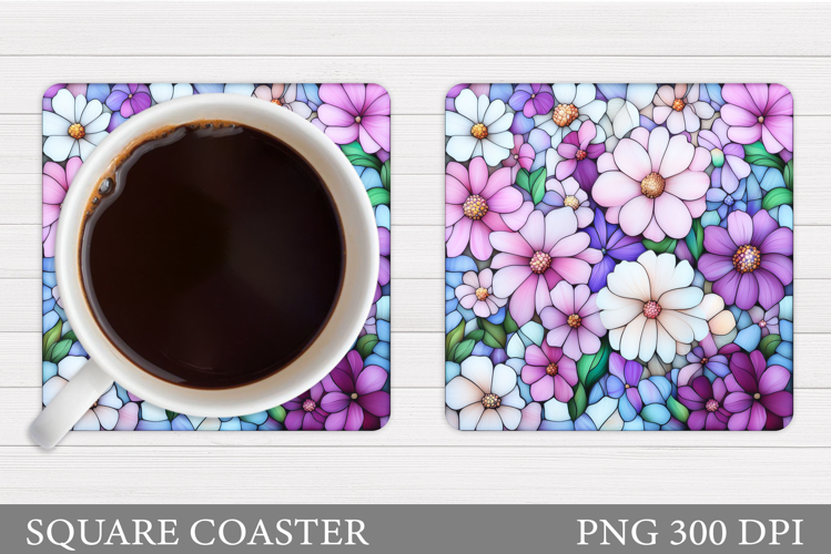 Wildflowers Coaster Design. Flowers Coaster Sublimation