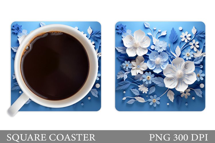 Flowers Coaster Design. 3D Flowers Coaster Sublimation