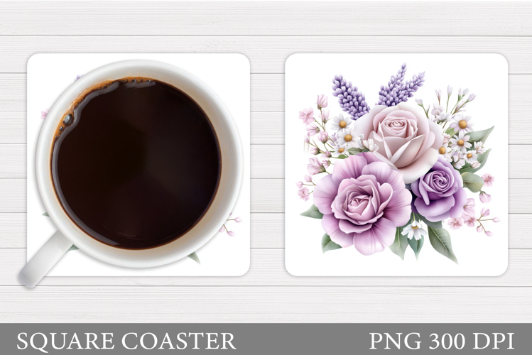 Roses Coaster Sublimation. Flowers Coaster Design