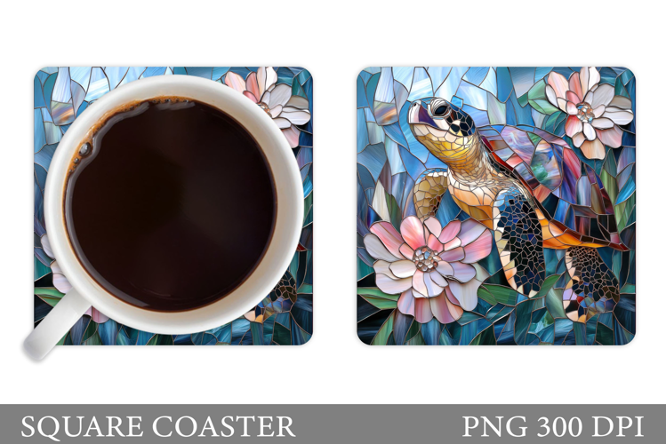 Turtle Coaster Design. Sea Turtle Coaster Sublimation