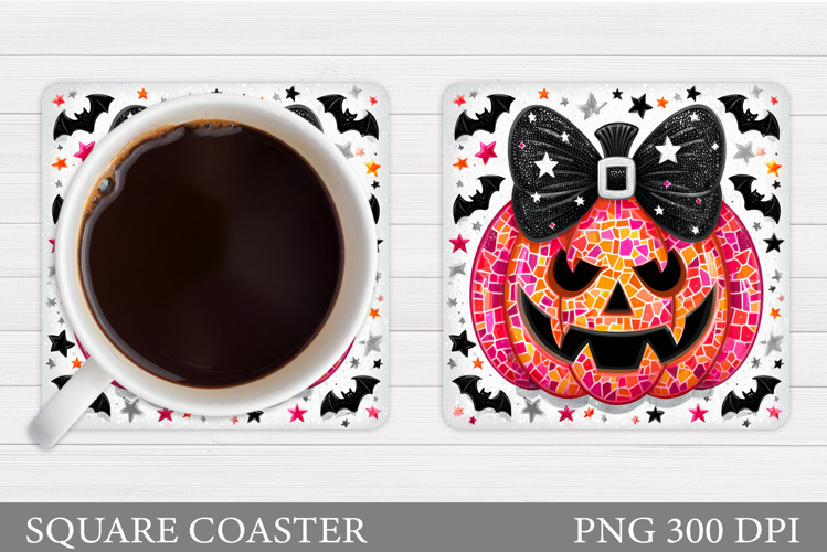Spooky Pumpkin Coaster. Halloween Coaster Sublimation