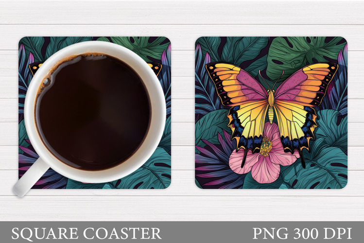 Butterfly Coaster Design. Butterfly Sublimation