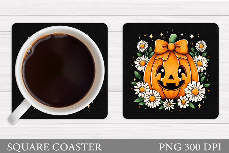 Halloween Pumpkin Coaster. Halloween Coaster Sublimation