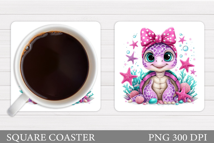 Sea Turtle Coaster Design. Turtle Coaster Sublimation