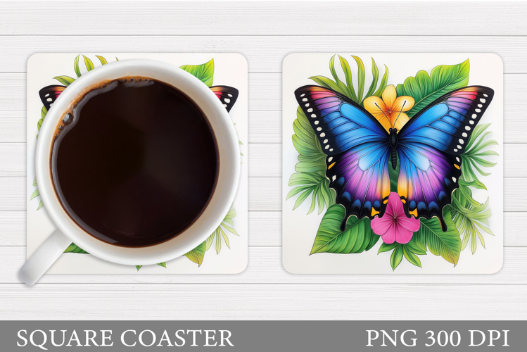 Butterfly Coaster Design. Butterfly Sublimation