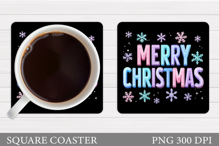 Merry Christmas Coaster. Christmas Coaster Design example image 1