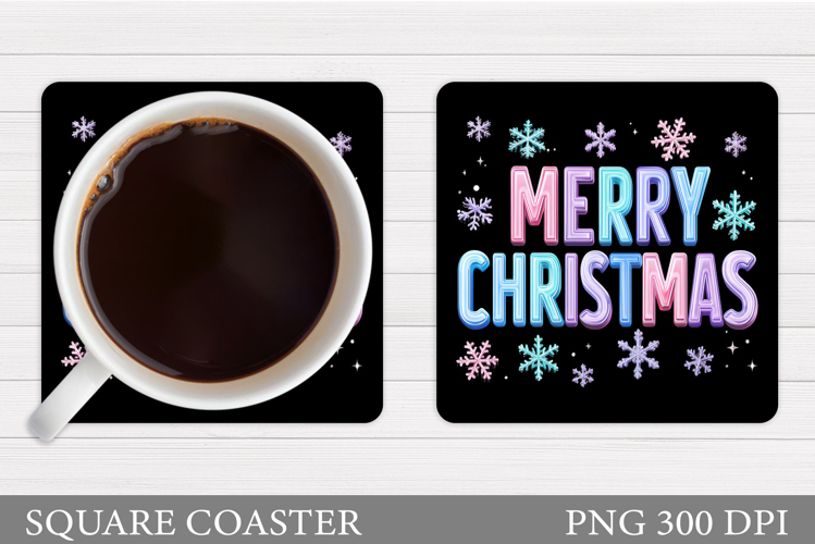Merry Christmas Coaster. Christmas Coaster Design