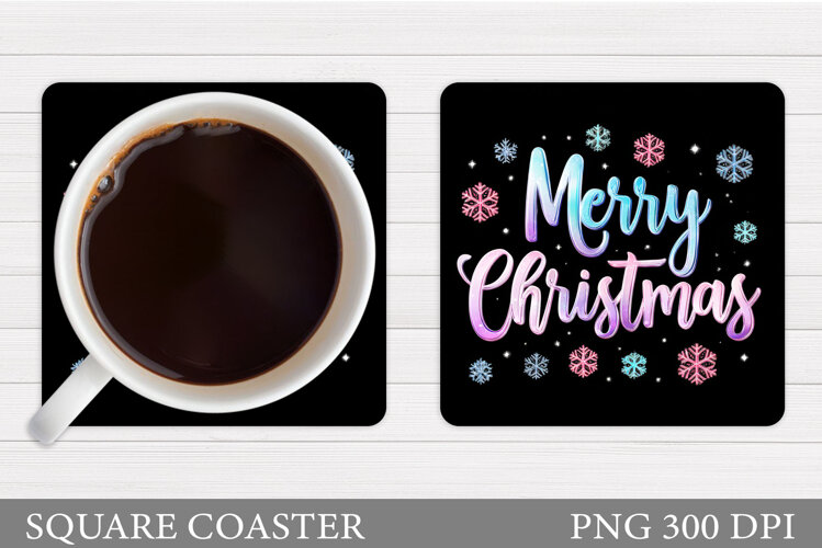 Merry Christmas Coaster. Christmas Coaster Design example image 1