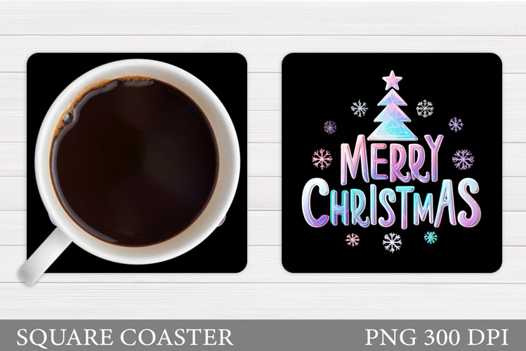 Christmas Tree Coaster Sublimation. Christmas Coaster Design