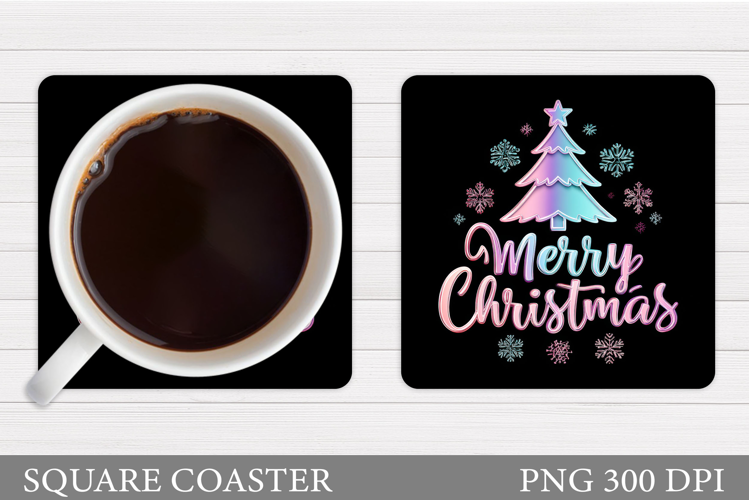 Christmas Tree Coaster Design. Christmas Coaster Sublimation