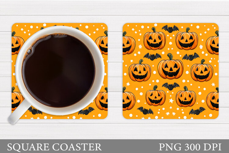 Halloween Pumpkin Coaster. Halloween Coaster Design example image 1