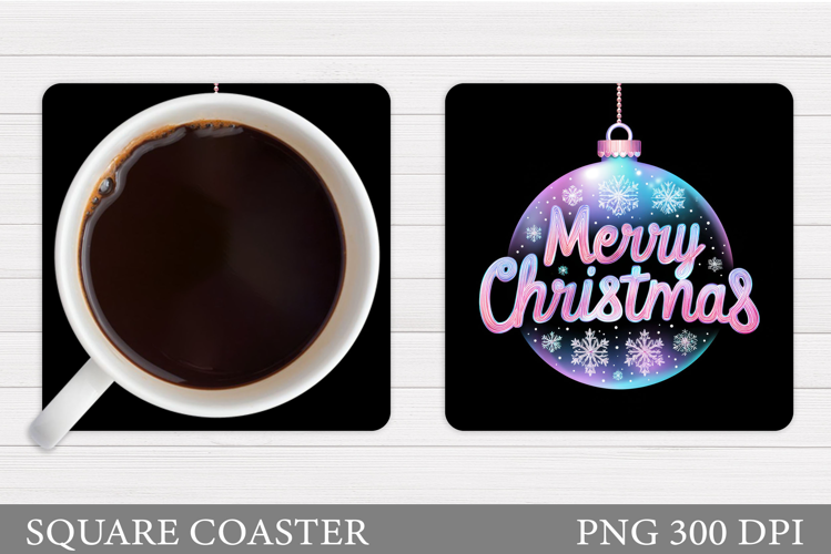 Christmas Coaster Sublimation. Merry Christmas Coaster