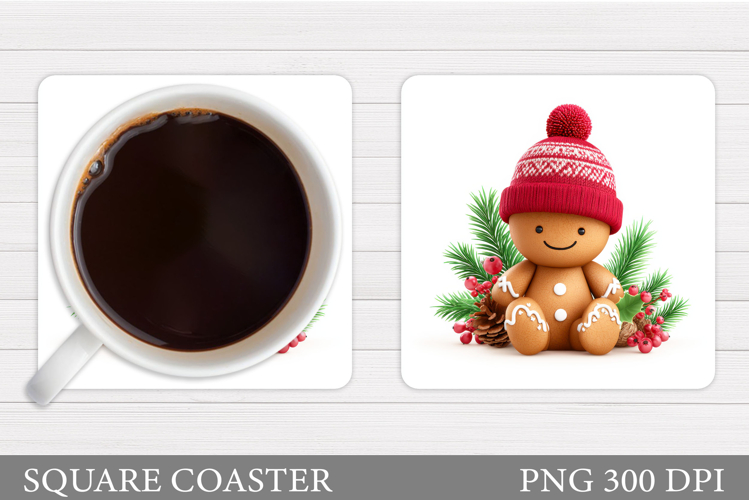 Gingerbread Coaster Design. Christmas Coaster Sublimation