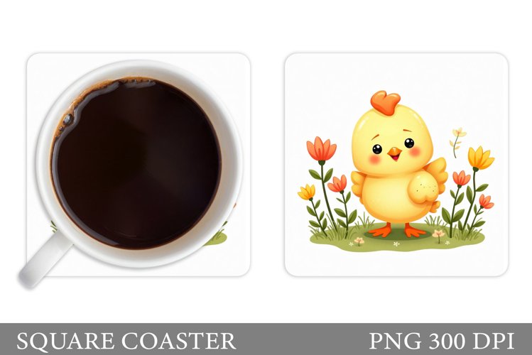 Cute Chick Coaster Design. Chick Coaster Sublimation