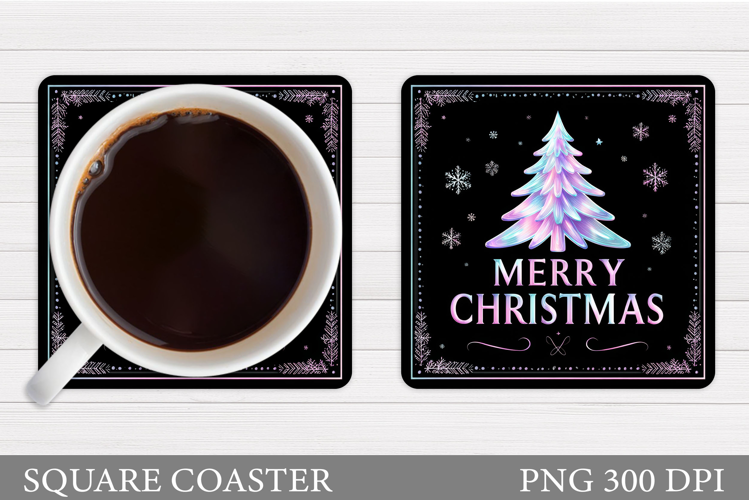 Christmas Tree Coaster Sublimation. Christmas Coaster Design
