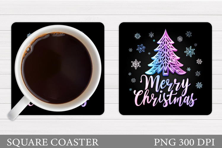 Christmas Tree Coaster Design. Christmas Coaster Sublimation