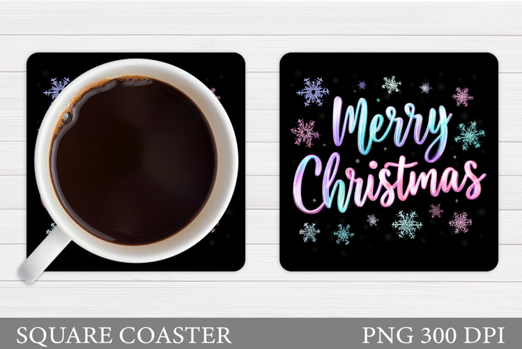 Christmas Coaster Sublimation. Merry Christmas Coaster