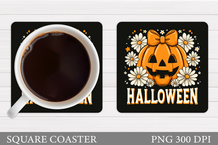 Spooky Pumpkin Coaster. Halloween Coaster Sublimation