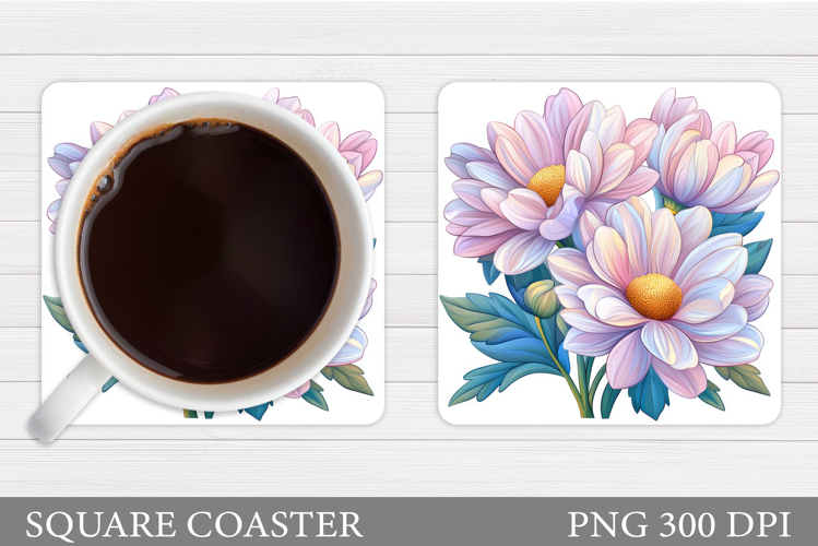 Flowers Coaster Design. Flowers Sublimation