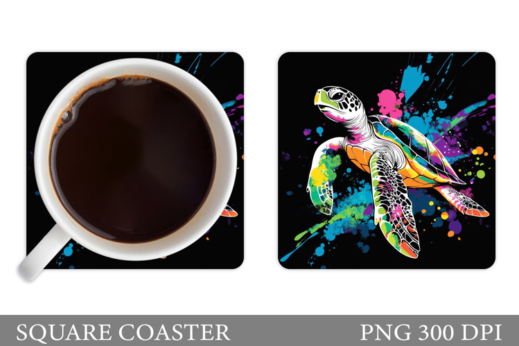 Sea Turtle Coaster Design. Turtle Coaster Sublimation
