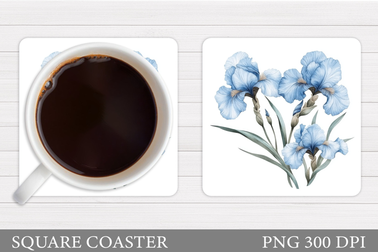 Flowers Coaster Design. Irises Coaster Sublimation