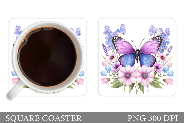 Butterfly Coaster Design. Butterfly Sublimation